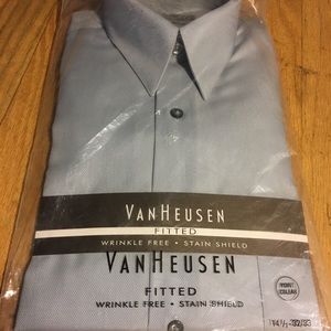 Van Heusen Medium silver Button Down Dress Shirt